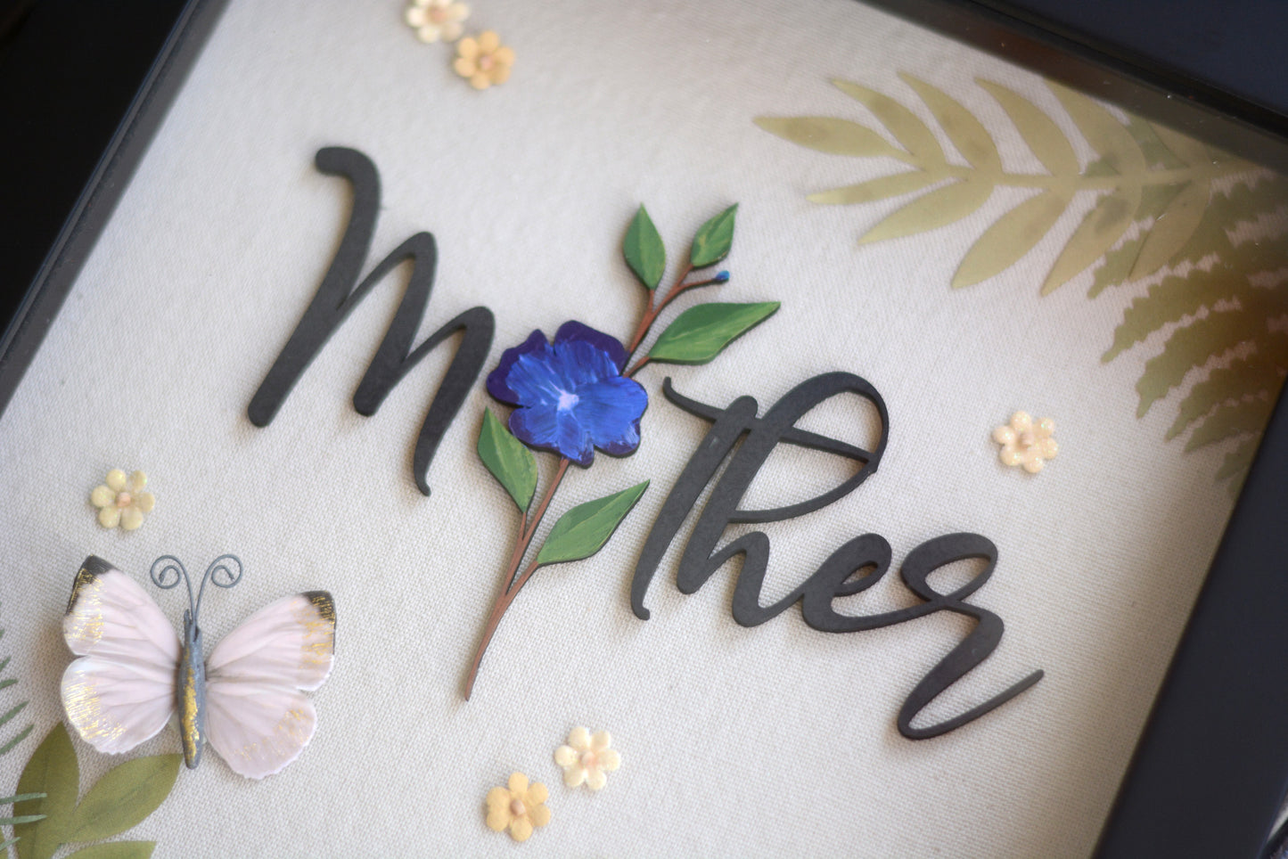 Mother's Day Framed Shadow Box Gift, If I Could Pick One, It Would Be You, Flowers, Butterfly