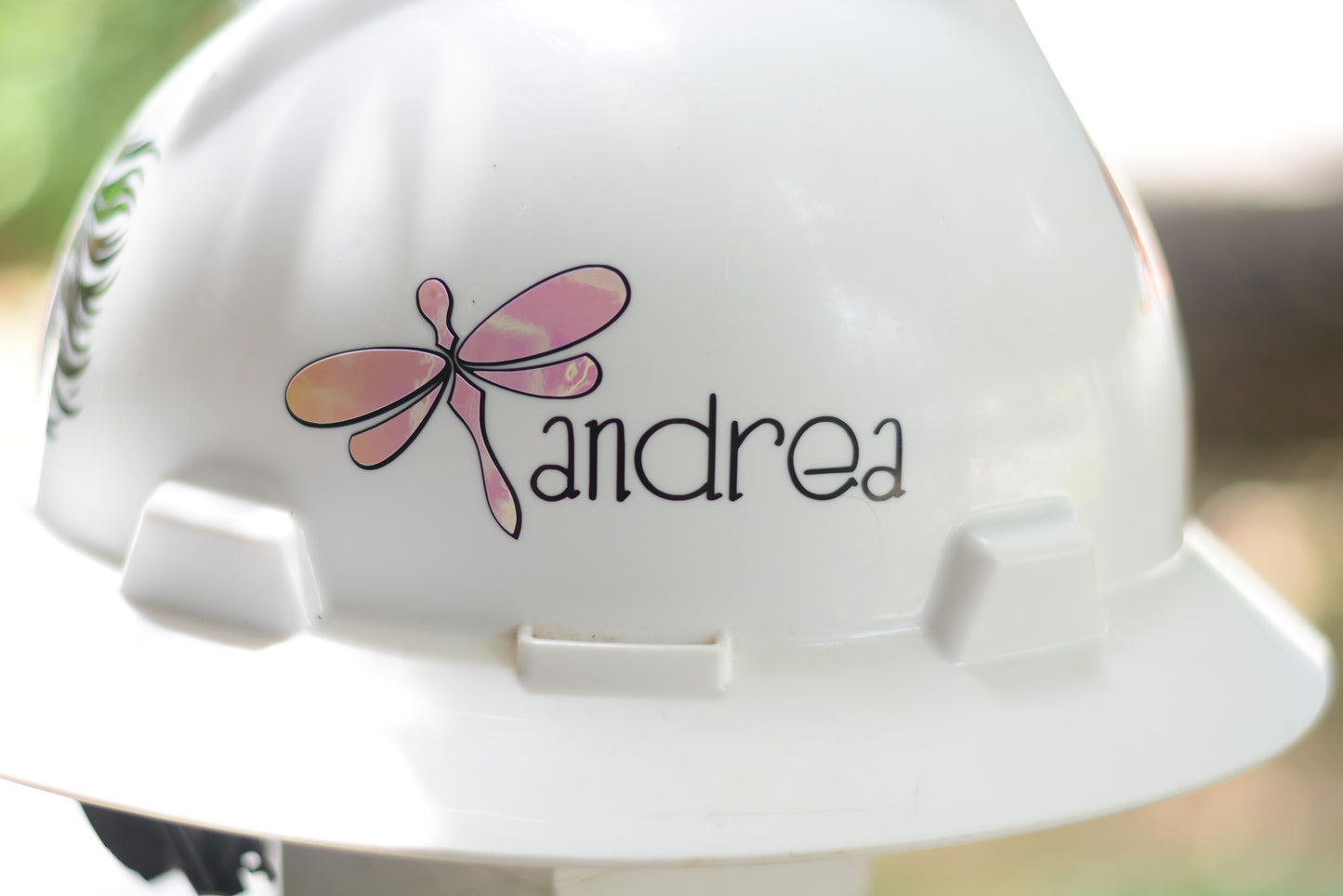 Feminine Hardhat Decal Sticker | Hardhat Sticker for Women | Name Decal | Dragonfly