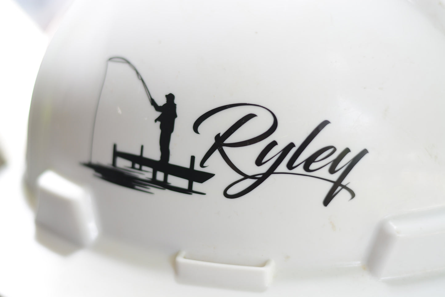 Custom Name Hardhat Decal Sticker Fishing Fish