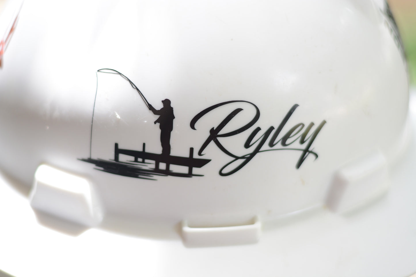 Custom Name Hardhat Decal Sticker Fishing Fish