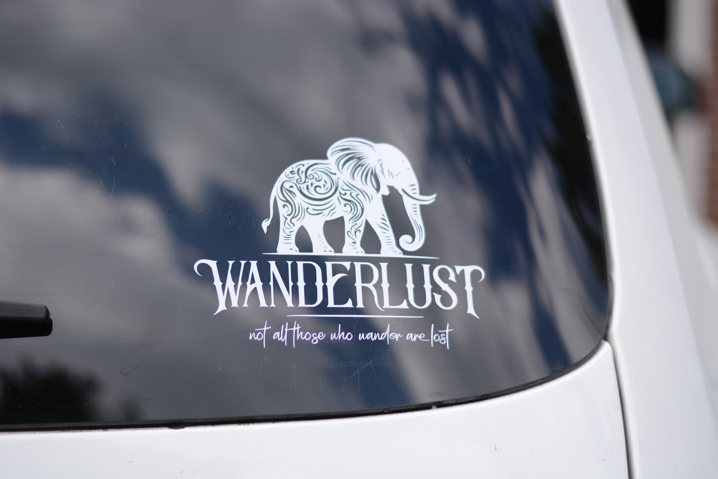 Wanderlust, Not All Those Who Wander Are Lost, Elephant, Car, Truck, Decal, Sticker, Vinyl