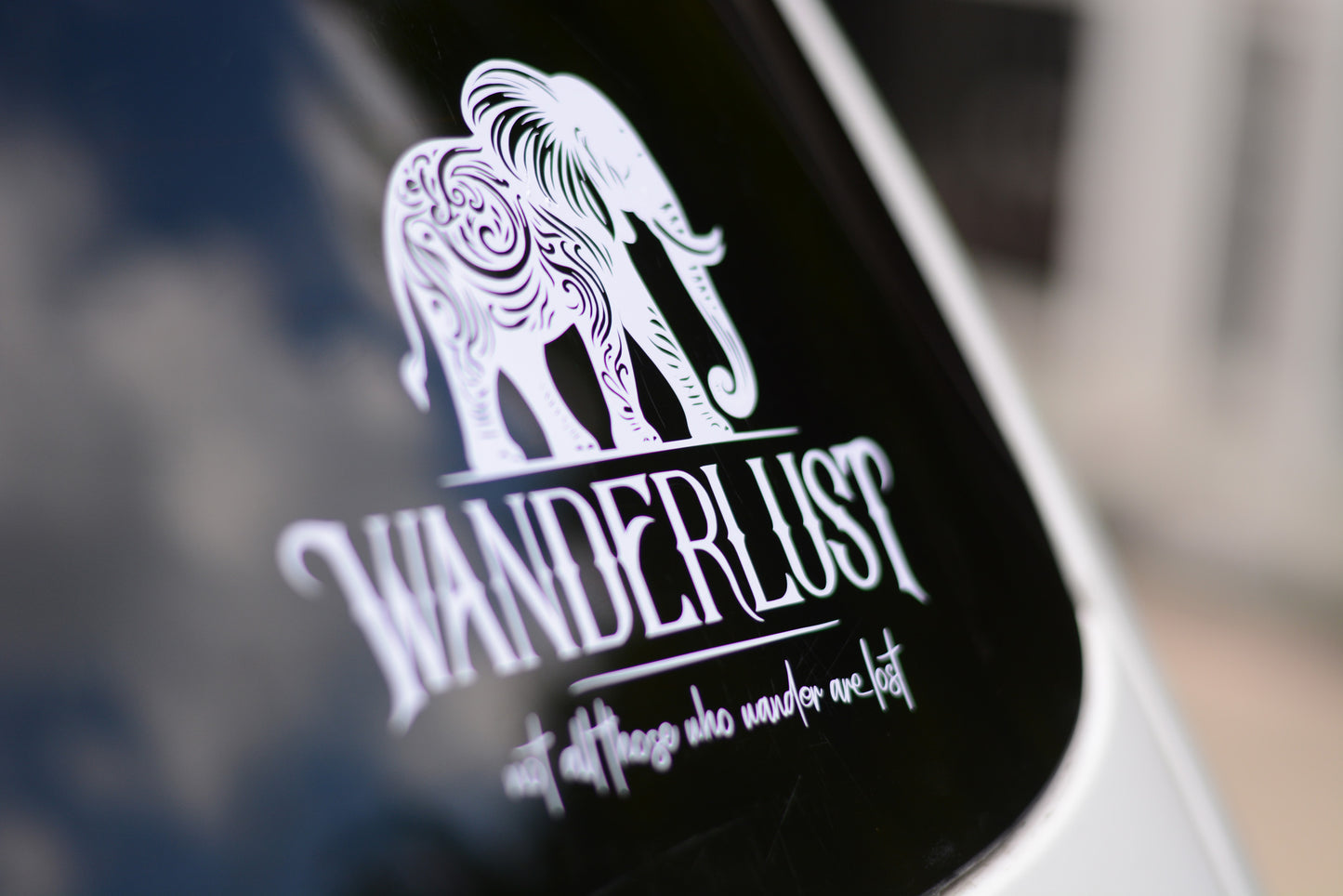 Wanderlust, Not All Those Who Wander Are Lost, Elephant, Car, Truck, Decal, Sticker, Vinyl