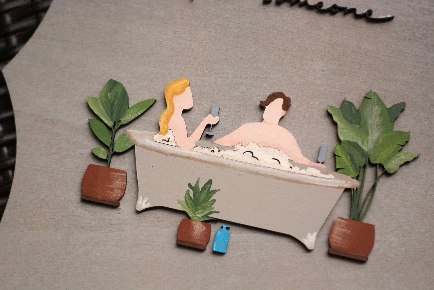 Take a Bath With Someone You Love Plaque Wall Bathroom Wall Hanging Decoration