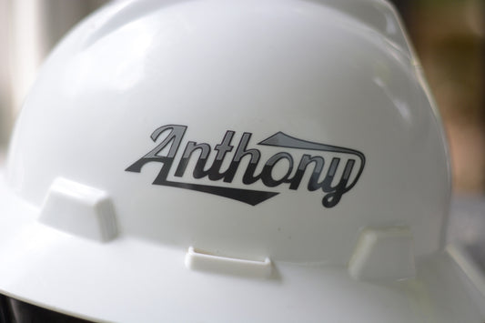 Custom Name Hardhat Decal Sticker Grays