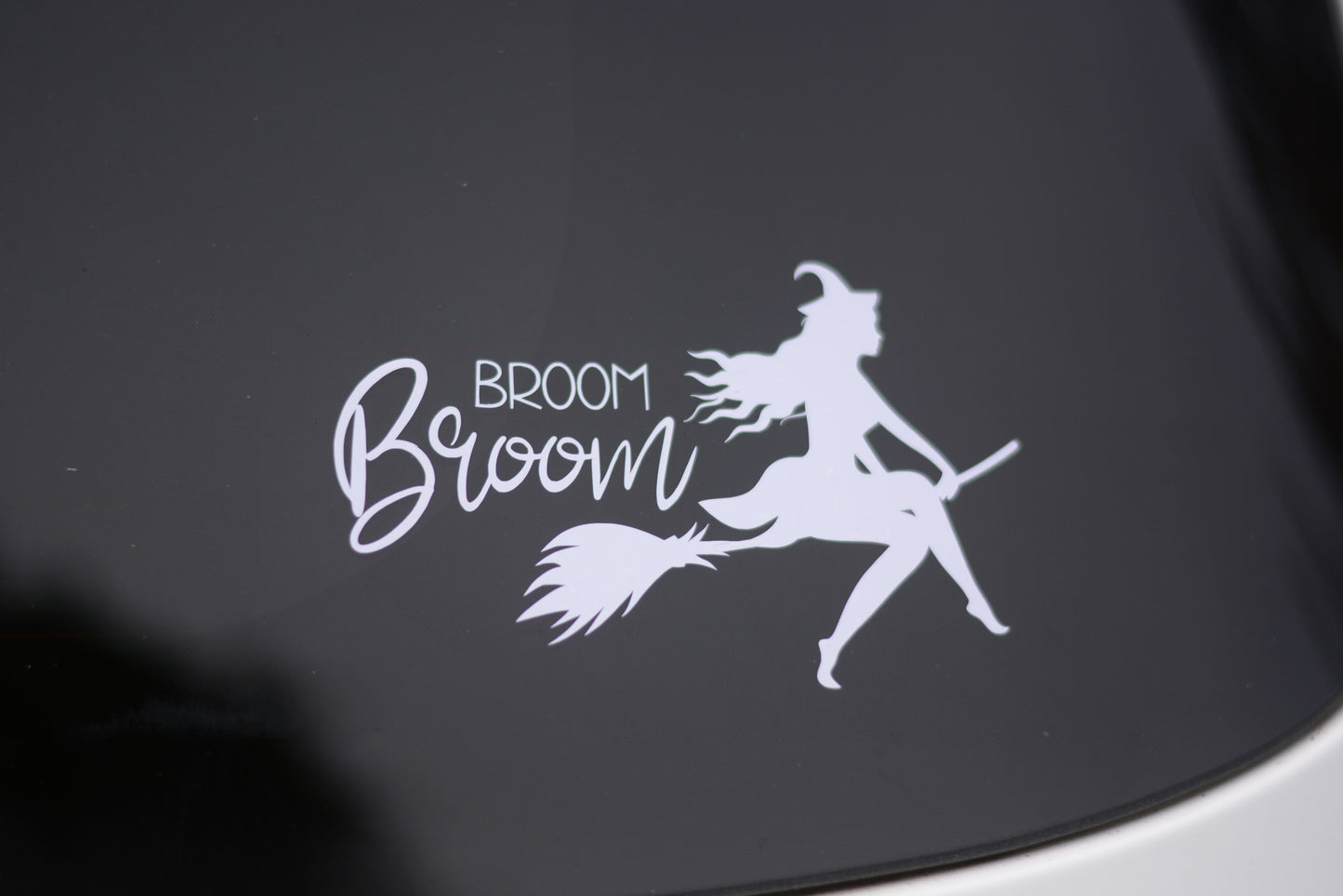 Broom Broom Witch on Broom Car Truck Decal Sticker