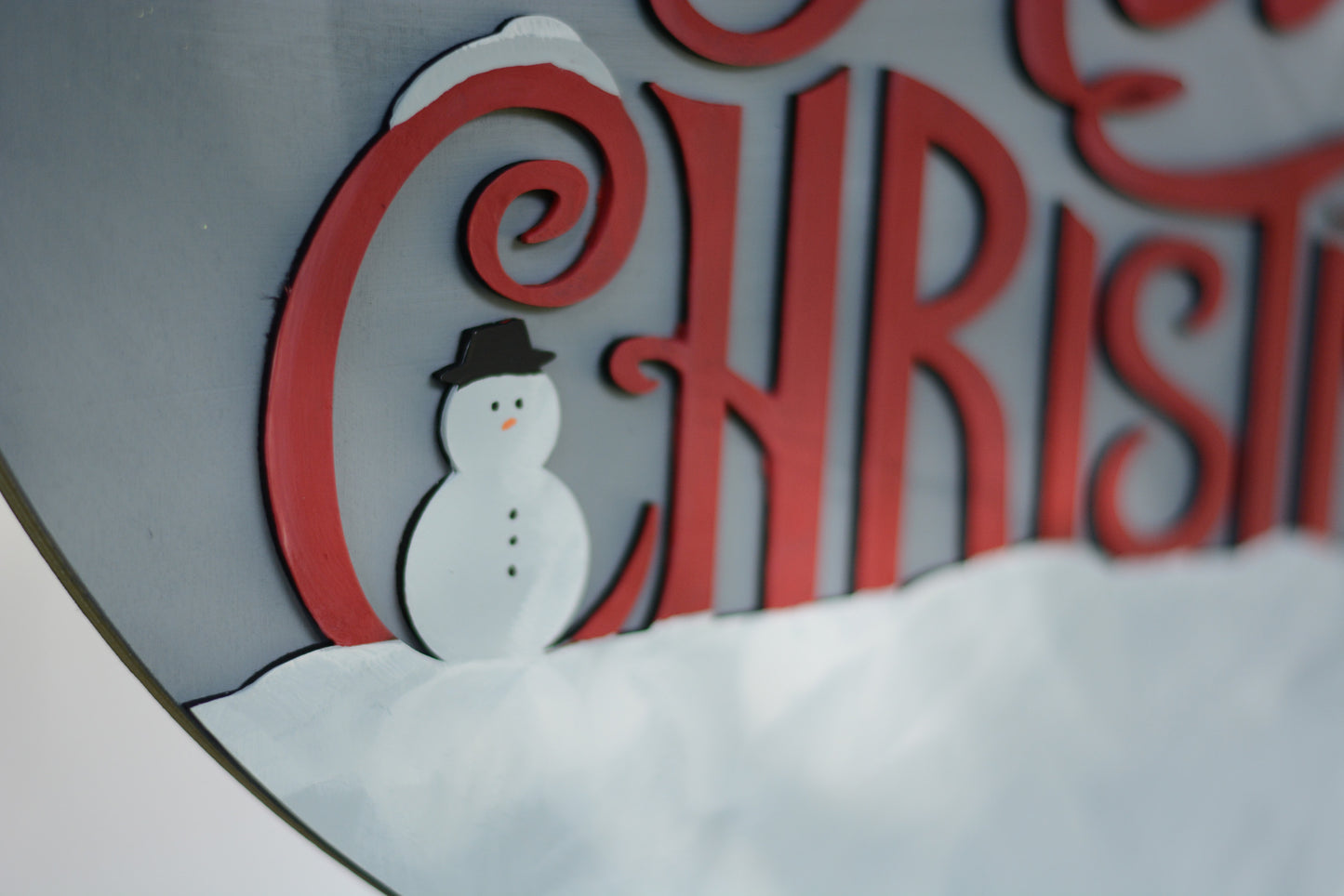 Christmas Door Hanger with Christmas Tree and Snowman