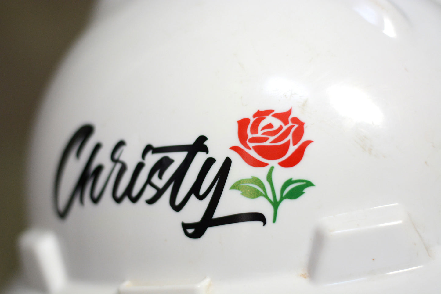 Feminine Hardhat Decal Sticker | Hardhat Sticker for Women | Name Decal | Rose