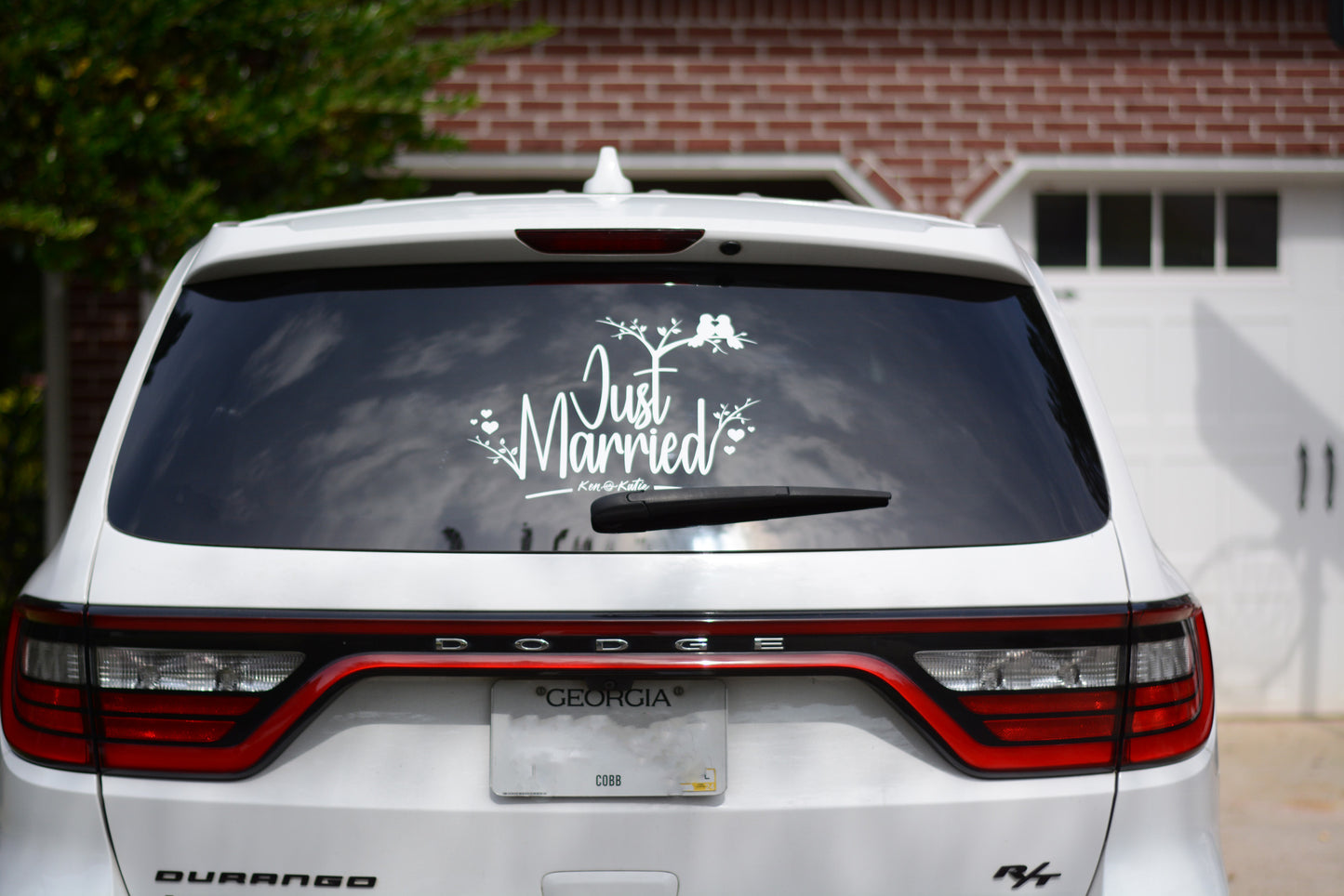 Just Married Personalized Car Truck Vinyl Decal Sticker