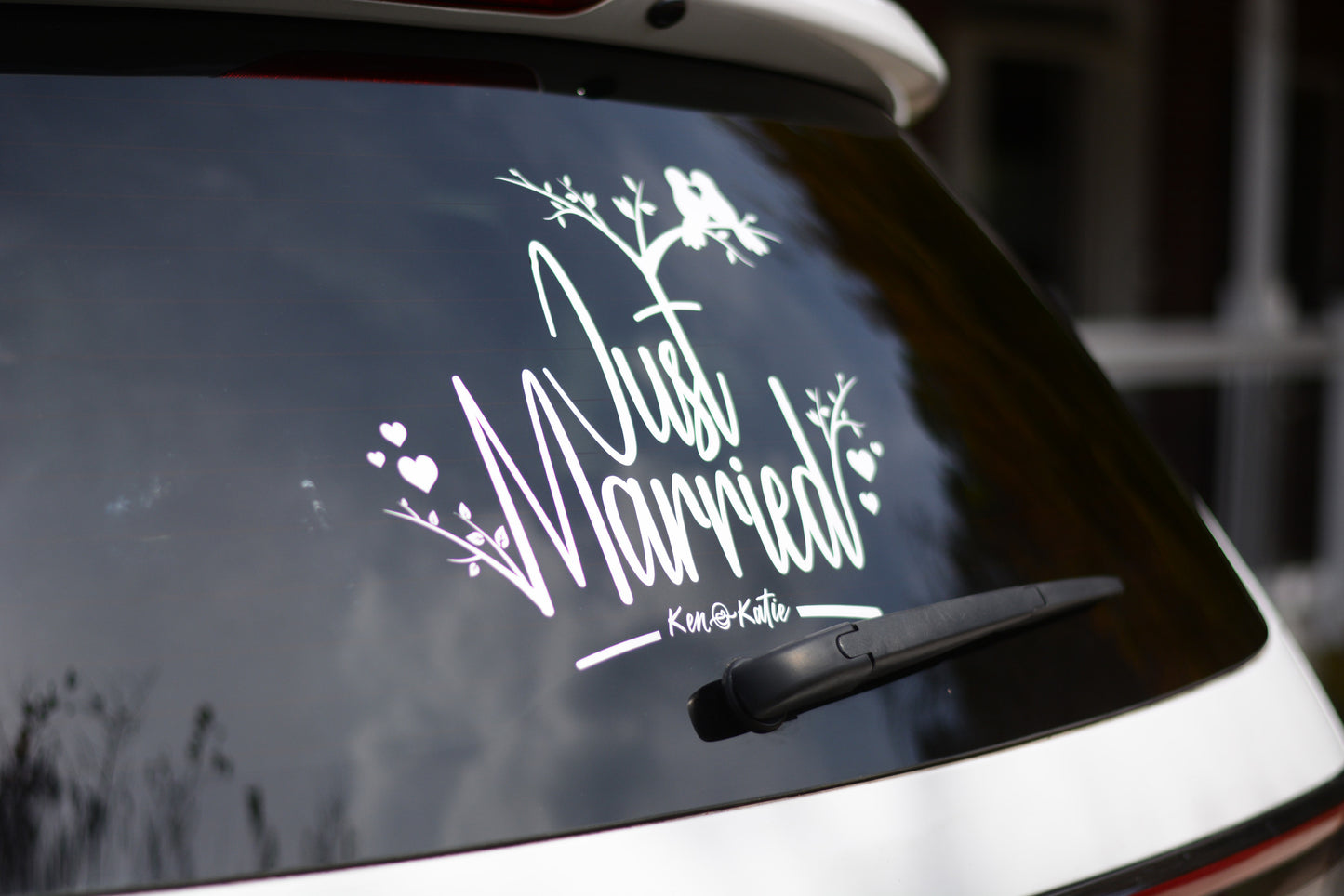 Just Married Personalized Car Truck Vinyl Decal Sticker