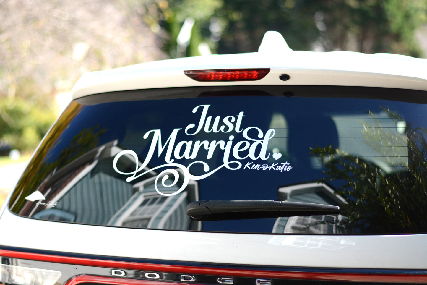 Just Married Personalized Car Truck Vinyl Decal Sticker