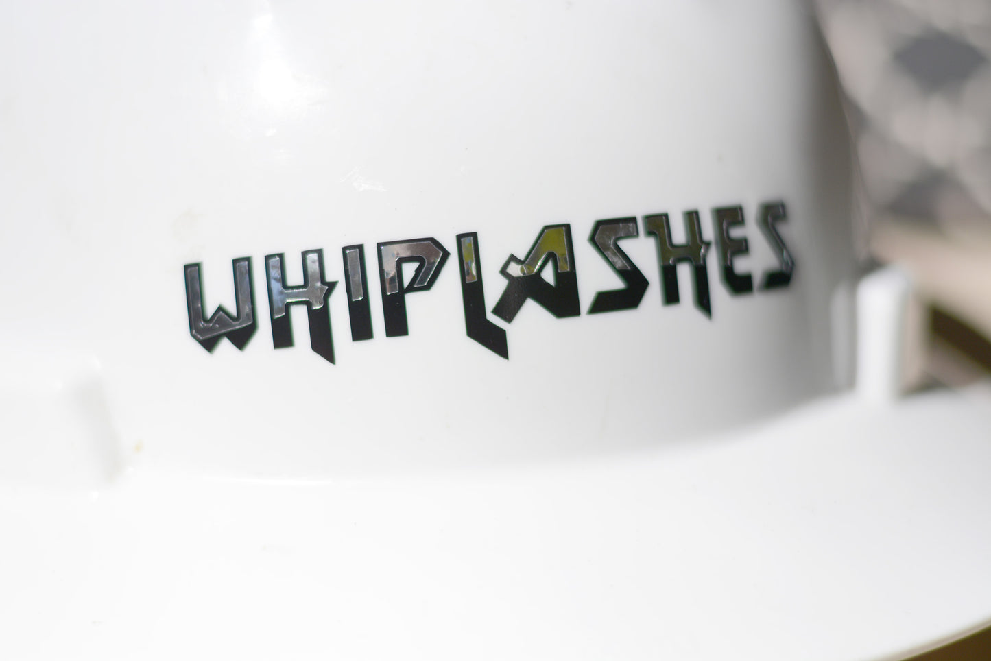 Custom Name Hardhat Decal Sticker Chrome