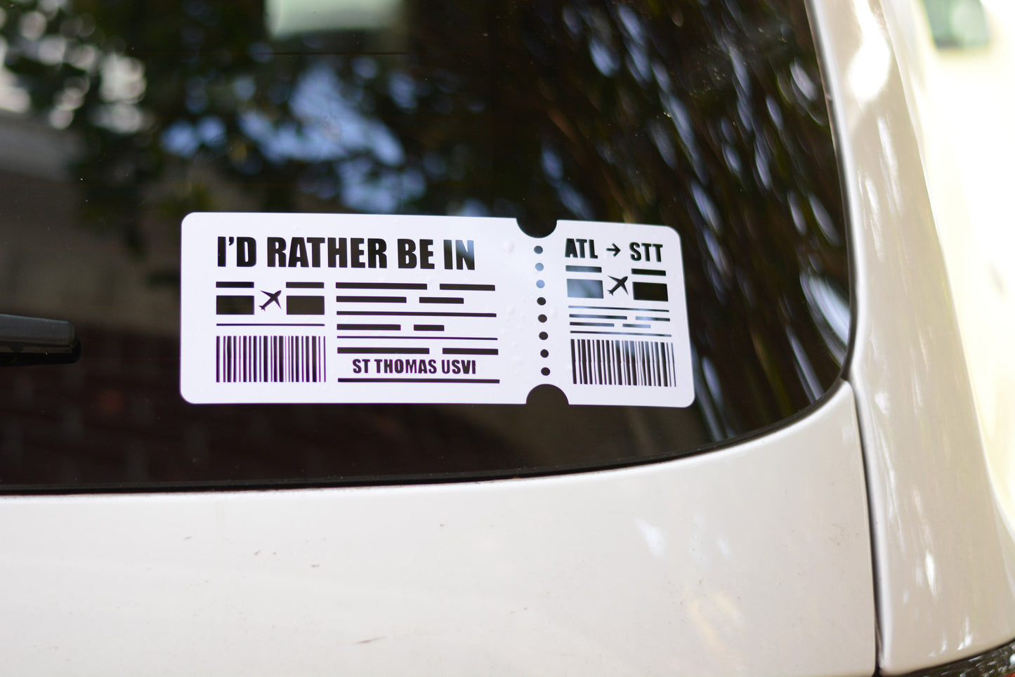 Customizable "I'd Rather Be In" Destination Decal Bumper Sticker