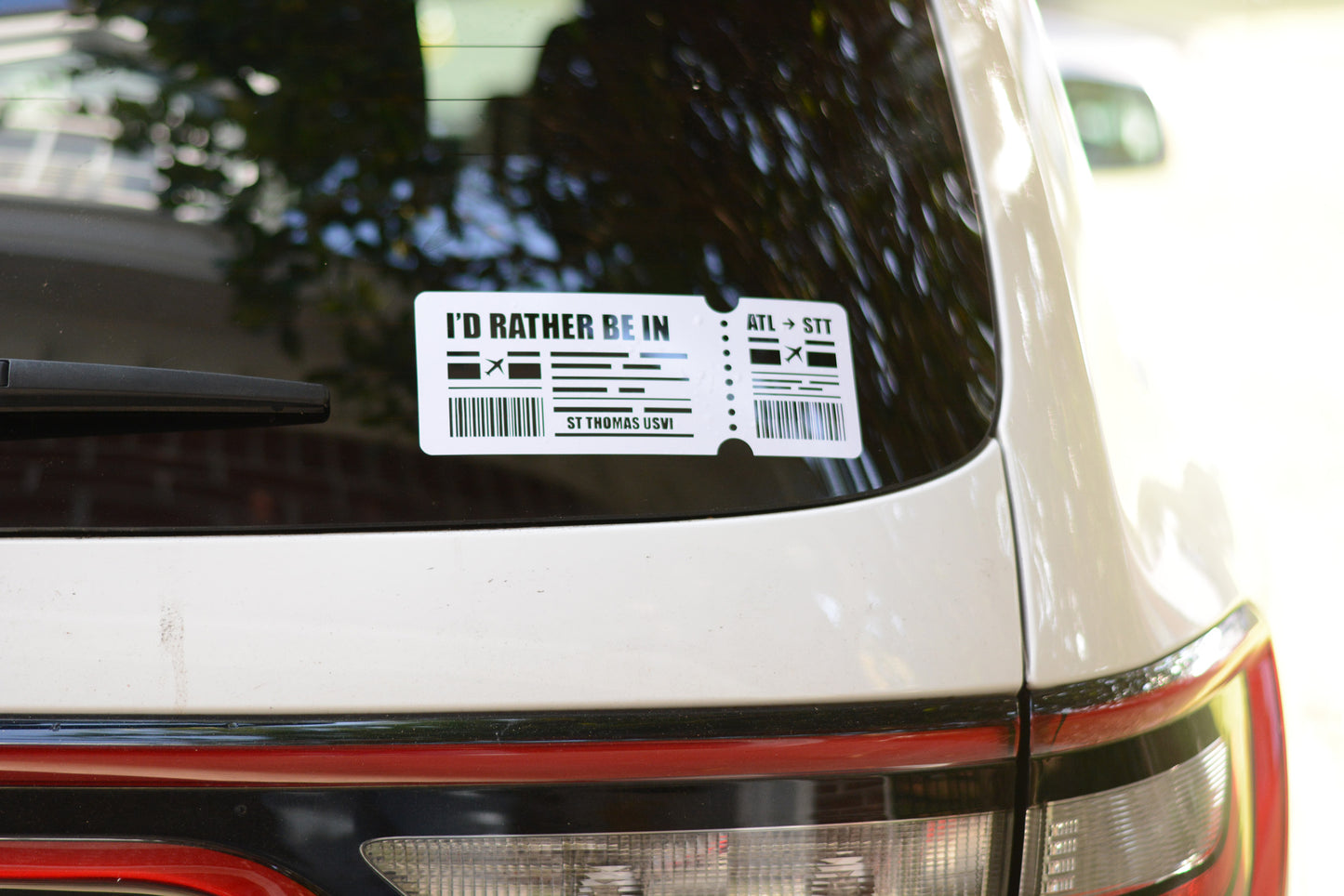 Customizable "I'd Rather Be In" Destination Decal Bumper Sticker