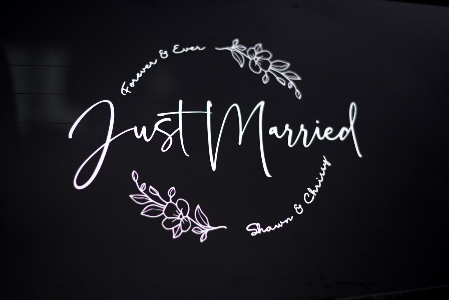 Just Married Personalized Car Truck Vinyl Decal Sticker