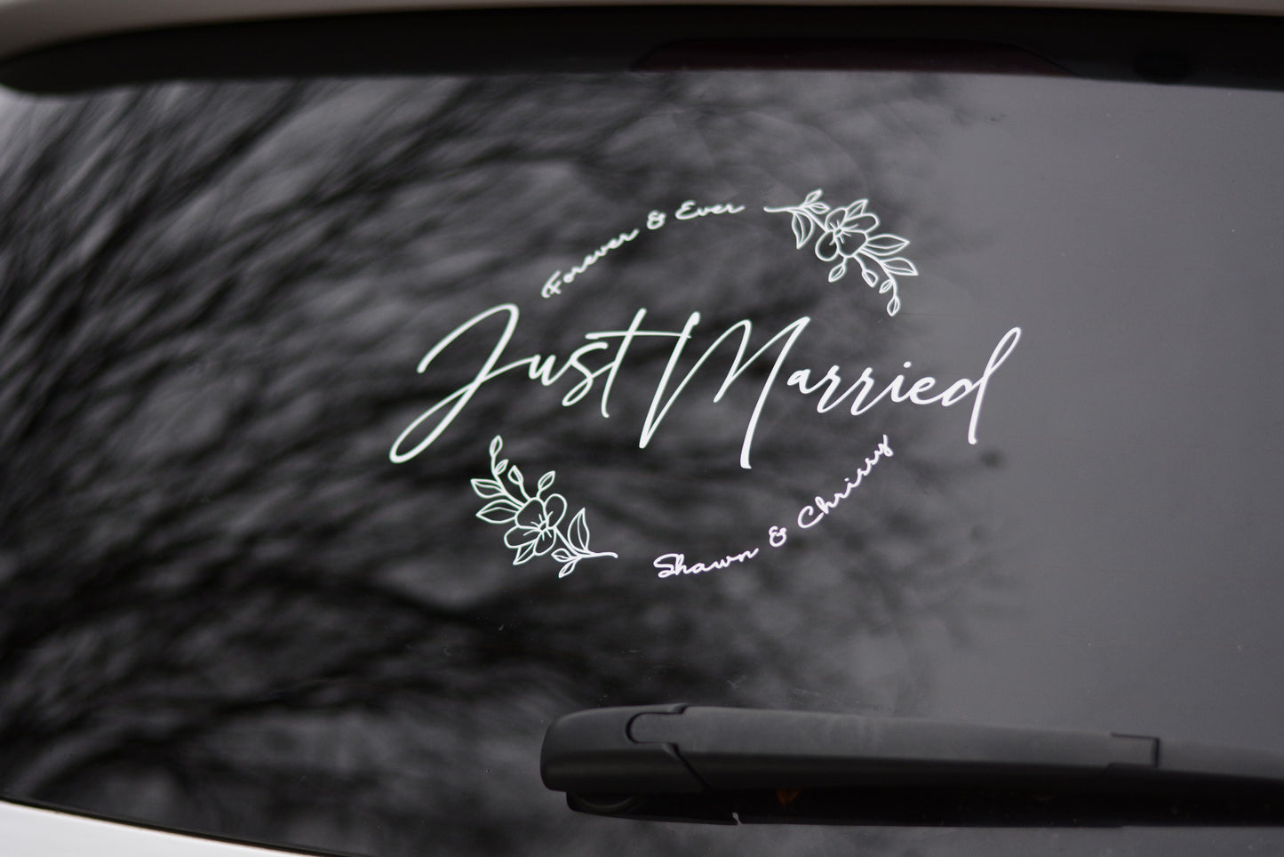 Just Married Personalized Car Truck Vinyl Decal Sticker