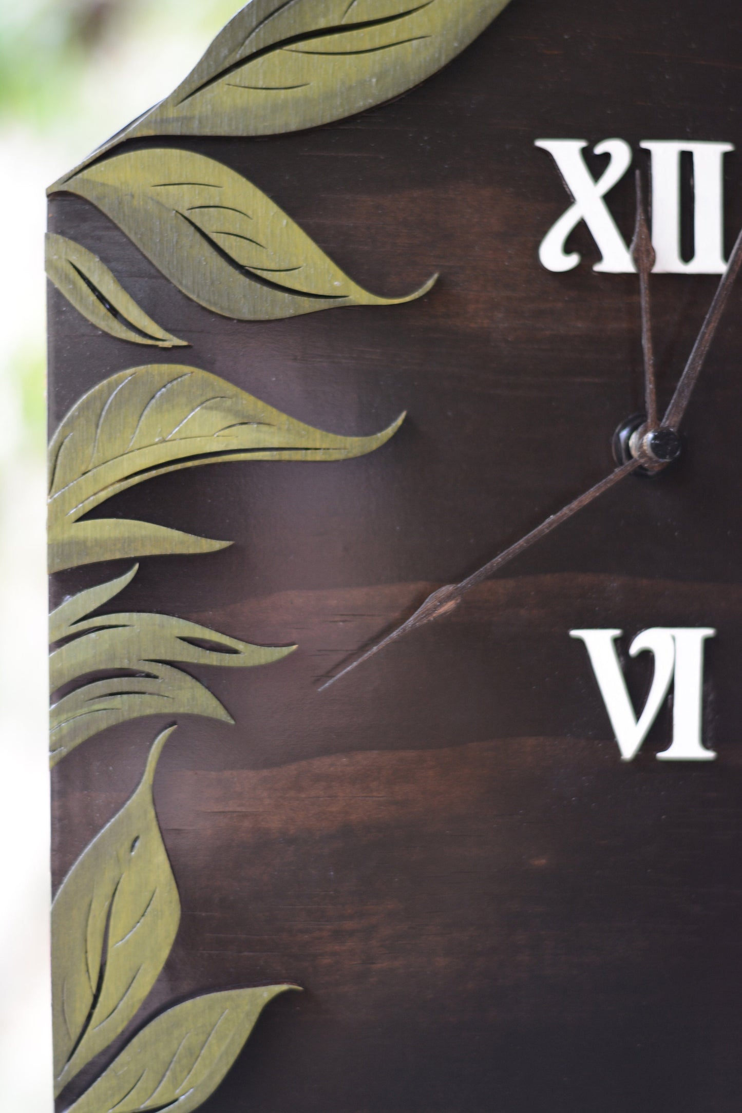 Custom Anniversary Wood Leaf Clock