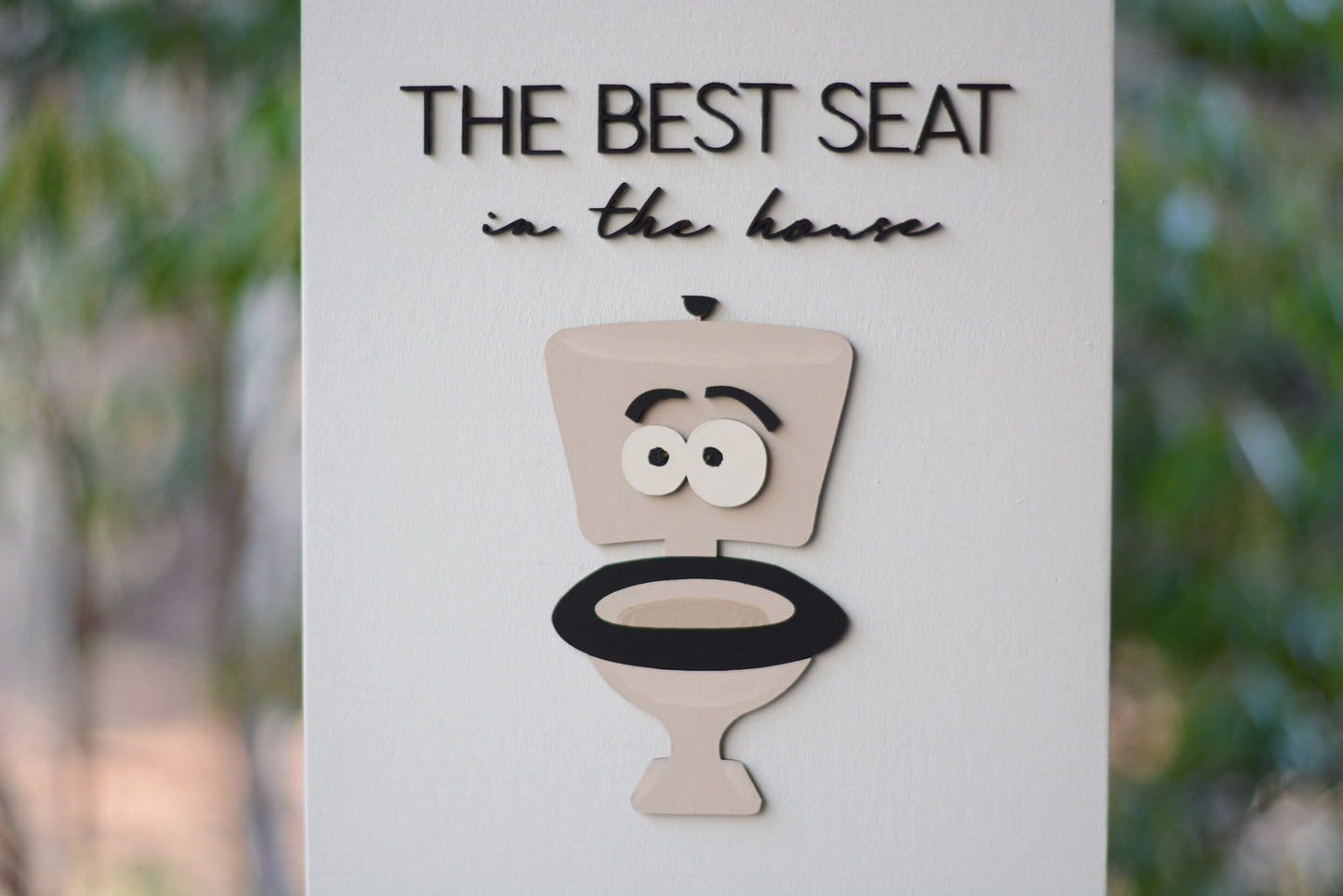 Best Seat In The House | Funny Bathroom Sign | Painted Wood Sign