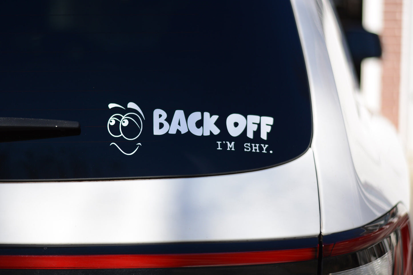 Back Off I'm Shy | Funny Car Window Decal | Bumper Sticker