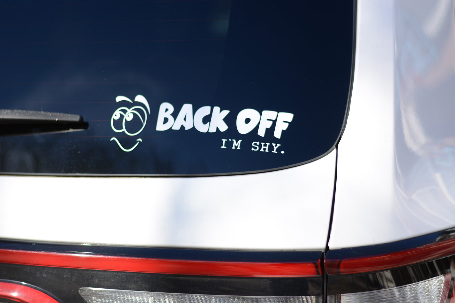 Back Off I'm Shy | Funny Car Window Decal | Bumper Sticker