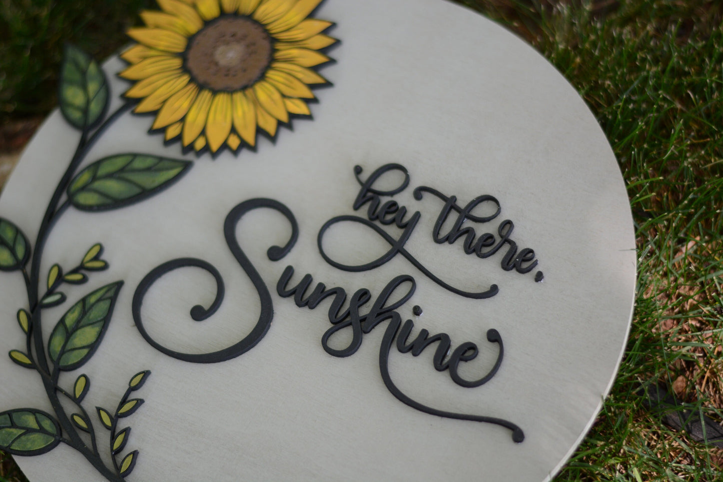 Sunflower Wall Hanging | Wall Art | Welcome Sign | Hey There Sunshine | Entryway | Home Decor Sign