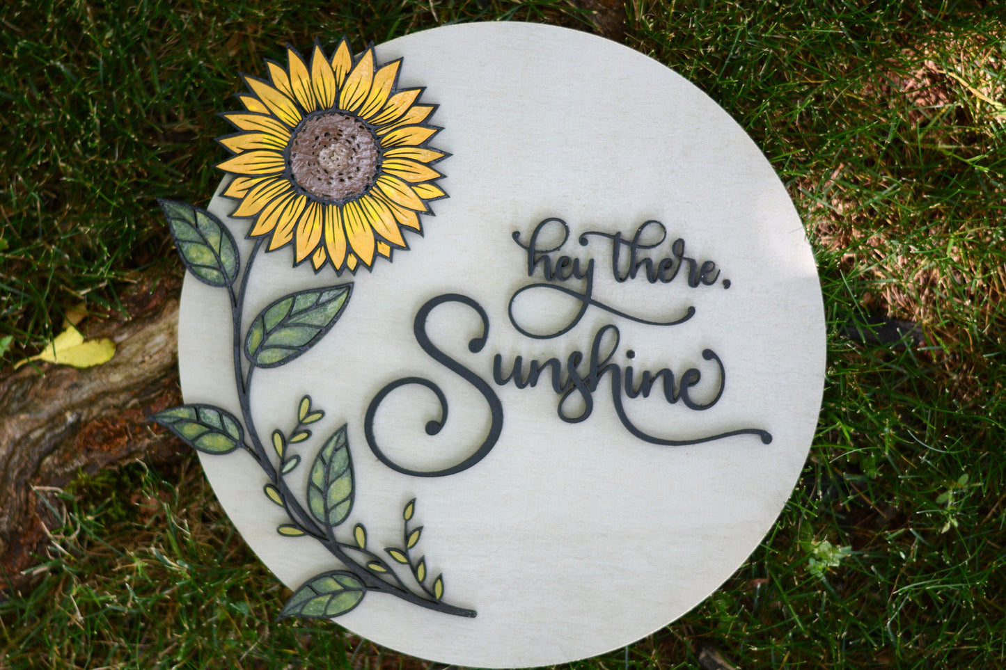 Sunflower Wall Hanging | Wall Art | Welcome Sign | Hey There Sunshine | Entryway | Home Decor Sign