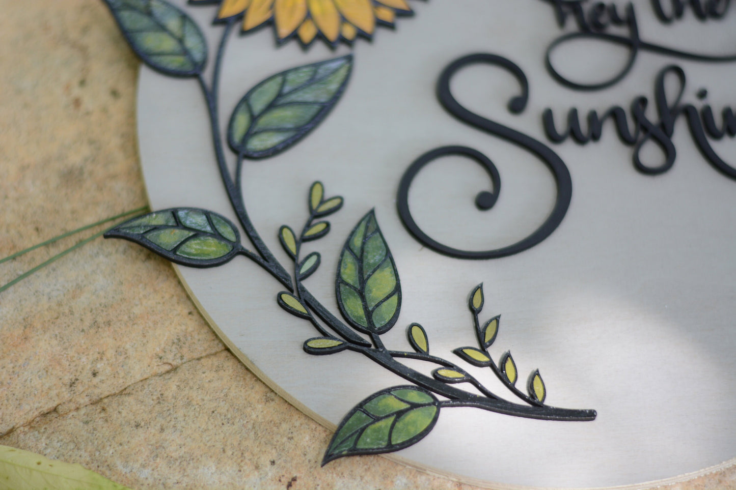 Sunflower Wall Hanging | Wall Art | Welcome Sign | Hey There Sunshine | Entryway | Home Decor Sign