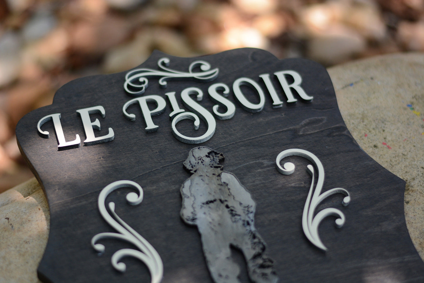 Le Pissoir Publique | "French" Bathroom Sign | Elegant | Funny | Wood