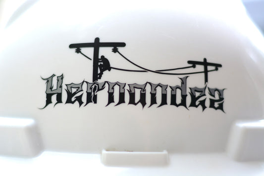 custom lineman hardhat sticker decal